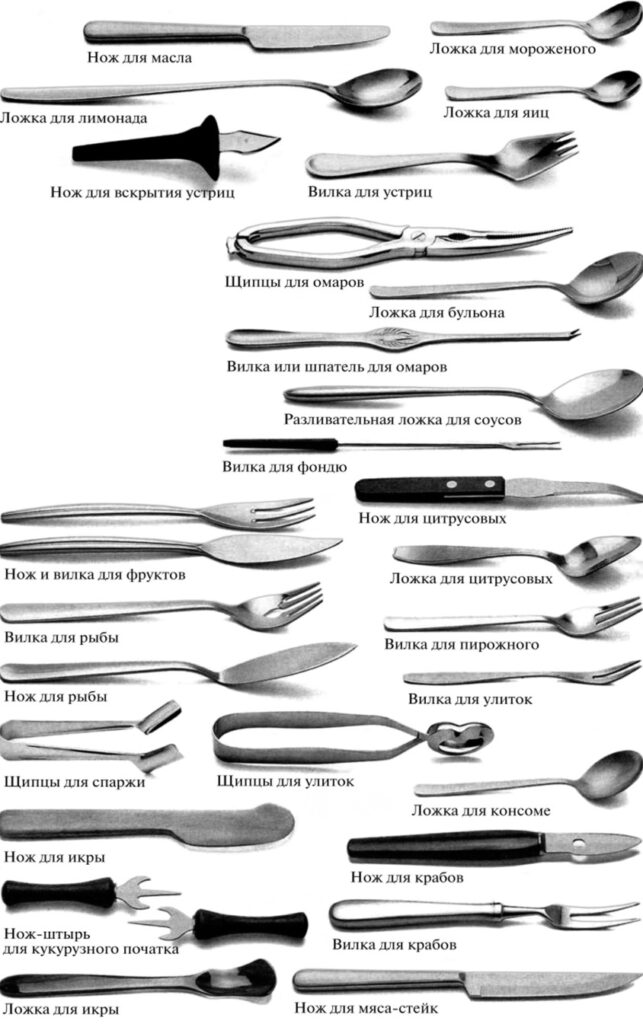 Столовые приборы: классификация и назначение